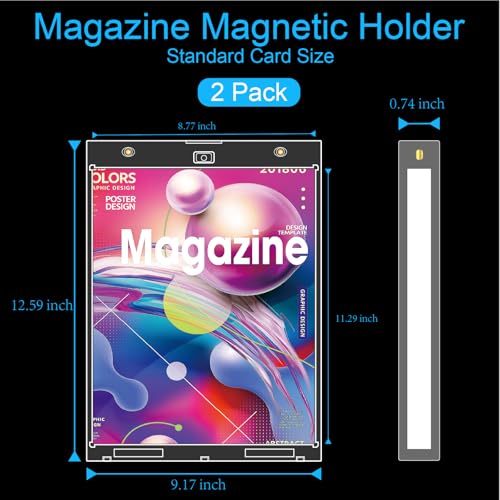 2-Pack Magazine Book Magnetic Holder, One Touch Magazine Protector