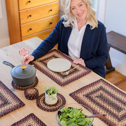 Homespice Prescott Jute Braided Placemats, Rect 13x19 Set of 4 - color: Prescott
