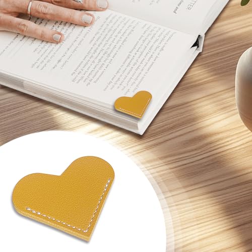 32Pcs Leather Heart Bookmarks for Women,Corner Book Marks for Book Lovers - style: 32Pcs