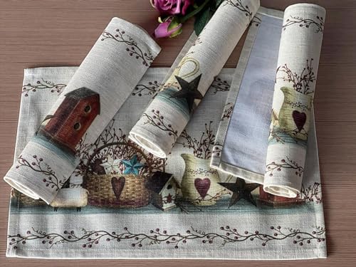 Rustic Country Stars Placemats, 18x13 Inches, Set of 4 - color: Country Stars