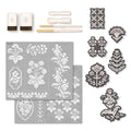 Martha Stewart, Vintage Florals Stencils, Stamps, and Tools Kit, 14 pc - style: Vintage Florals