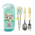 Catch Teenieping Fork, Spoon, and Chopsticks Flatware Set with Case, Stainless Steel (J)