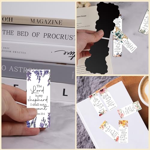 Bible Verse Floral Magnetic Bookmarks: 30 Pcs Christian Scripture Book Mark Clips, Inspirational Religious Gifts for Women, Faith-Based Reading Accessories for Bible Study School Office Supplies - style: Bible Floral