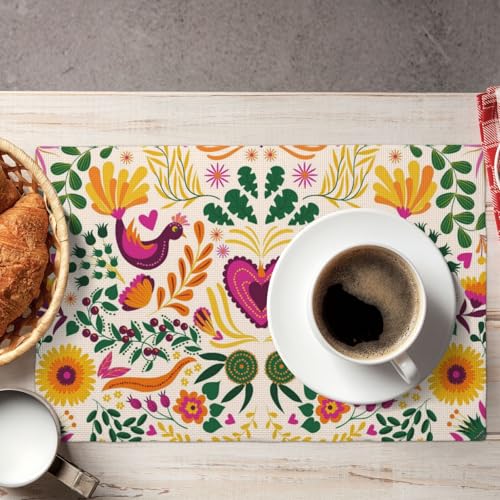 Mexico Cinco De Mayo Placemats Set of 4 12x18 Inch - color: Deep Magenta, size: Set of 4