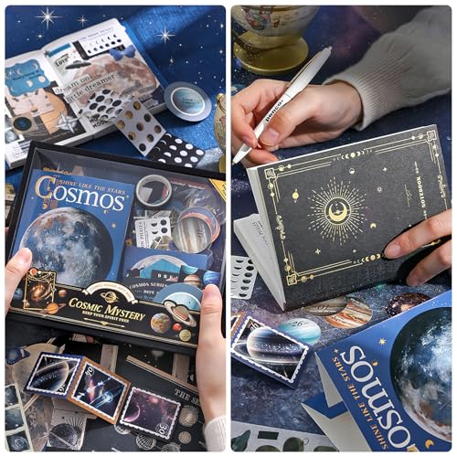 Scrapbooking Supplies Kit, Aesthetic Junk Journal Supplies, Scrapbook Kit - color: Cosmic Mystery