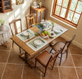 Boho Woven Placemats Set of 4, 14x18 Inch Heat Resistant Dinner Mats - color: Green Nel