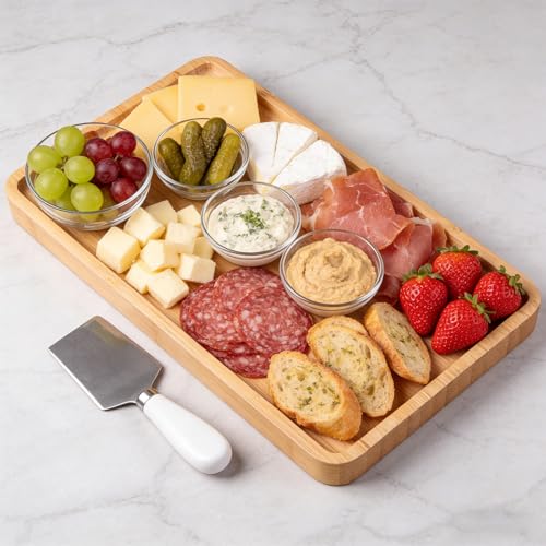VERTORGAN Bamboo Serving Tray,15.8x9.8 Inch Trays,Home Decor(Natural) - color: Natural, size: 15.7" x 9.8" x 0.8"