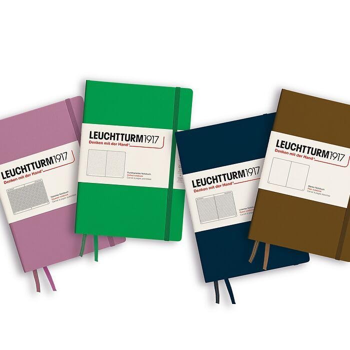 LEUCHTTURM1917 - Notebook Hardcover Medium A5-251 Numbered Pages for Writing and Journaling - Thinking Ahead (Plain Paper, Spring Leaf) - color: Spring Leaf, style: Minimalist