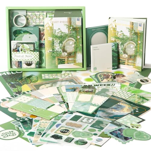 Scrapbooking Supplies Kit, Aesthetic Junk Journal Supplies, Scrapbook Kit - color: Mist Island Poems
