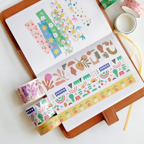 Bomichi 38 Rolls Washi Tape Aesthetic Colored Decorative - color: Colourful graffiti