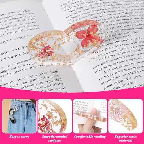 Giantree 4Pcs Dried Flower Book Holder, Handmade Thumb Book Page Holder