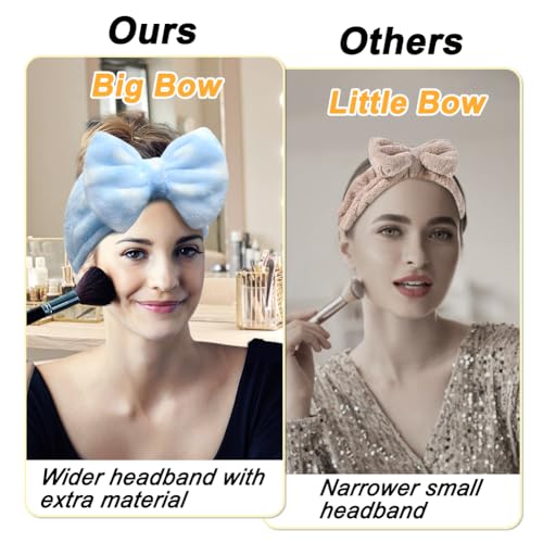 Shintop Sweet Super Soft Caroset Polka Dots Wash Cosmetic Headband - color: Light Blue