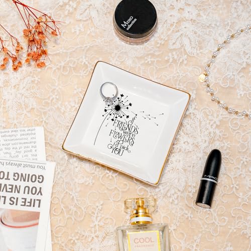 PUDDING CABIN Birthday Gift for Women Best Friend Ring Trinket Dish - If Friends were Flowers I'd Pick You - Friendship Gifts for Women Friends Mothers Day Granduation Christams - color: If Friends were Flowers I'd Pick You