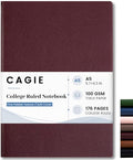 CAGIE College Ruled Journal for Men & Women, Softcover A5 Leather Notebook - color: Burgundy, size: 1 Pack