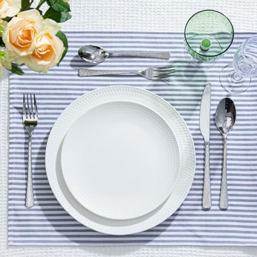 Silverware Set with Serving Utensils, 65 Piece Flatware Set, 18/10 Steel - color: Silver, size: 65-Piece