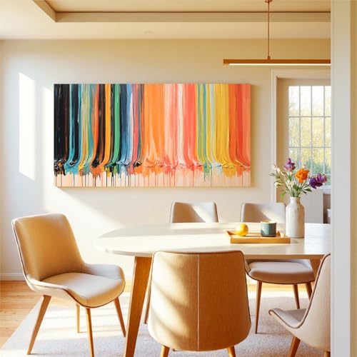 Modern Abstract Colorful Canvas Art Wall For Living Room Prints 20"×40" - color: LAI-12G, size: 40"L x 20"W