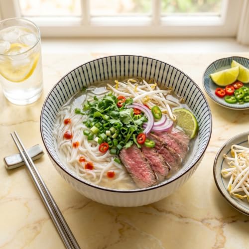60 oz Large Soup Bowls Set of 3, Pho Bowls, Ramen Bowl - Striped - size: Striped Pattern (8 Inch, 60 oz)