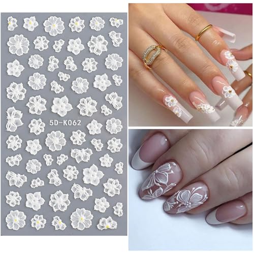 Lace Nail Stickers for Nail Art Flower Nail Decals for Women - color: Colorful-21