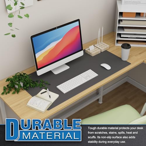 K KNODEL Large Office Desk Mat, Leather Mouse Pad (31.5"x15.7", Dark Gray) - color: Dark Gray, size: 31.5" x 15.7"