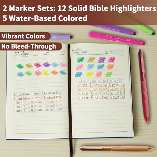 25 PCS Bible Study Supplies Kit, Large Capacity Canvas Tote Bag for Women Organizer, Bible Highlighters and Quick Dry Pens No Bleed Through Tabs, Christmas Christian Gifts for Women Mom Friends - color: Khaki