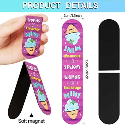 Fainne 30 Pieces Assorted Scented Magnetic Bookmarks Scratch and Cute Sniff Fruit Food Theme Bookmarks Encouraging Sayings Book Tag 10 Styles(Sweet) - style: Sweet