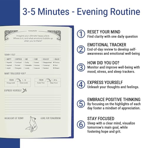 Gratitude Journal for Women with Guided Daily Prompts, Goal Setting & Habit Tracker—90-Day Mindfulness & Self-Care Journal with Relaxing Coloring Pages for Mood, Mindset & Sobriety Support (Hardcover) - color: BLUE