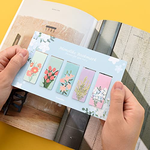 Monolike Magnetic Bookmarks Flower for You Ver.2, Set of 5 - color: Flower for You Ver.2