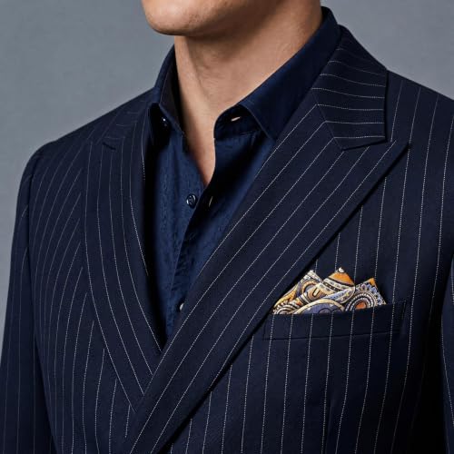 S&W SHLAX&WING Mens Pocket Square Paisley Multicolor Large for Business Wedding - color: Kkh6