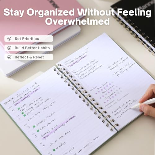 Undated Weekly Planner, A5, Dashboard Layout, Sage Green - color: Green, size: 5.8" x 8.3" (A5)