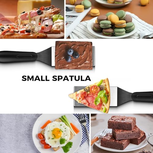 3Pcs Stainless Steel Mini Metal Spatula for Cooking Baking Serving - color: 3 PCS SLOTTED