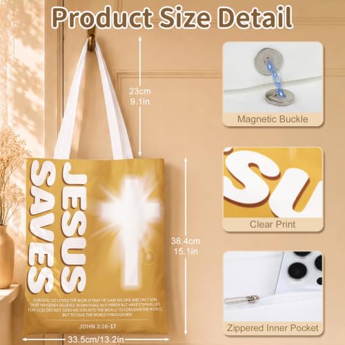 Canvas Tote Bag,Aesthetic Tote Bag,Cute Totebag with Buckle & Pocket,Reusable Canvas Bags,Cat Dogs Gifts for Grocery - color: Bible