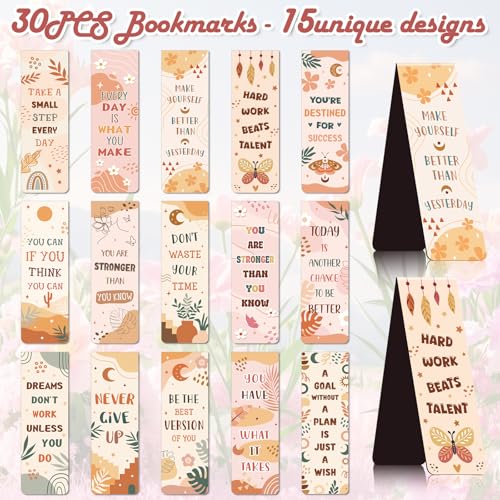 Wxiben 30 Pcs Motivational Magnetic Bookmark Boho Book Mark Page Clip - style: Boho Motivational
