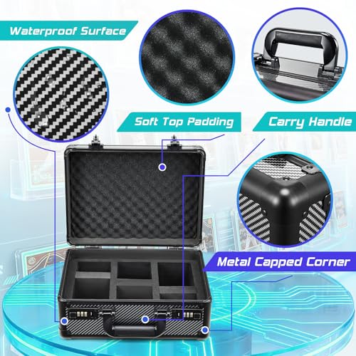 Graded Card Storage Box, Trading Cards Case Storage, Toploader Card Storage Cases for Sports Cards Storage, Baseball Cards Case for 99+ Slabs or 350+ Toploaders - color: Black