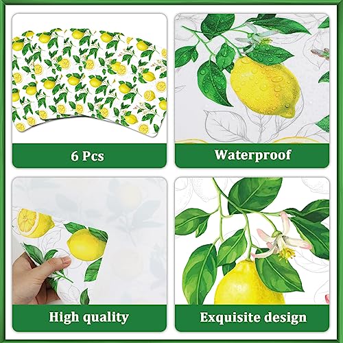 Lemon Placemats Set of 6 Summer Plastic Table Mat 17×13×0.04in - style: Lemon