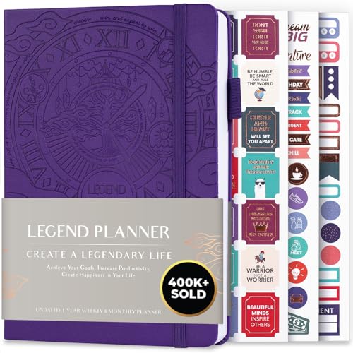 Legend Planner Undated, Weekly & Daily Goal Journal, A5 Purple - color: Purple (Undated), size: A5 (5.5'' x 8.3'')