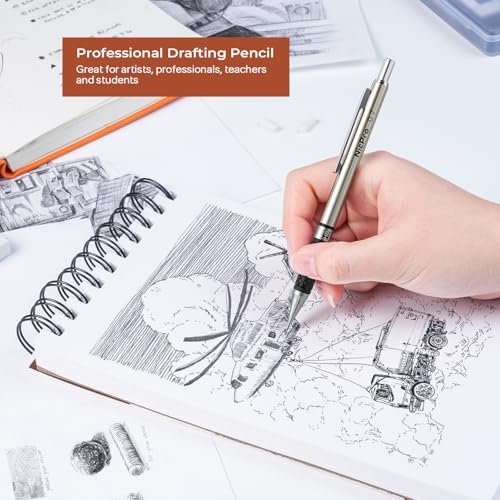 Nicpro 0.7 mm Art Mechanical Pencil Set in Storage Case, 3 PCS - style: 3 Pack (0.7mm)