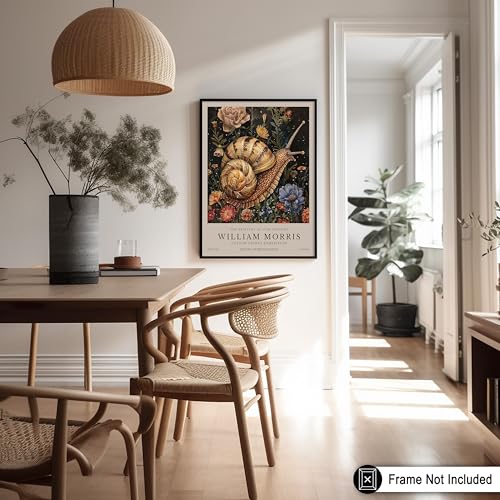 Poster Master William Morris Poster - Snail Print - Flower Art - Botanical Art - Exhibition Print - Farmhouse Design - Floral Illustration - Aesthetic Print - Living Room or Bedroom Decor - 8x10 UNFRAMED Wall Decor - color: Style-08, size: 8"L x 10"W