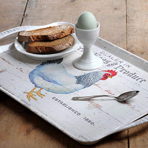 Pimpernel On the Farm Melamine Tray – (17.75" x 13") Rustic Farmhouse Platter with Fresh Produce & Egg Stand Artwork, Durable Serving Piece for Dining, Kitchen, Snacks & Entertaining - size: 18.9" x 11.6" x 1", style: On The Farm