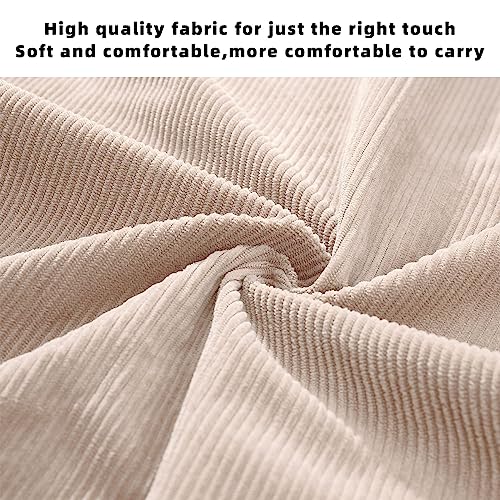 KALIDI Women Corduroy Tote Bag Zipper Casual Tote's Handbag Big Capacity Shoulder Bag with Pockets - color: Checkerboard Khaki