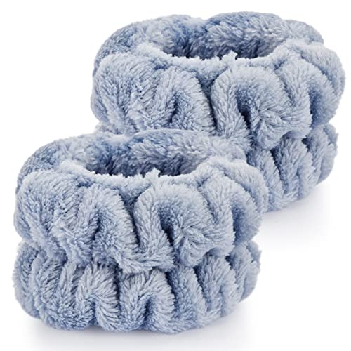 Dorbetar 2 Pcs Wrist Bands for Washing Face, Microfiber Wrist Towels for Washing Face, Spa Wristbands for Washing Face, Face Wash Wristbands, Arm Bands for Washing Face for Woman and Children - color: A-Cyan, size: 2 Count (Pack of 1)
