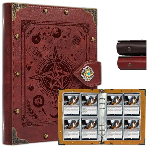 DUROTAN Trading Card Binder,Premium 4 Pocket Double Sided - color: 8-Fantasy-Red
