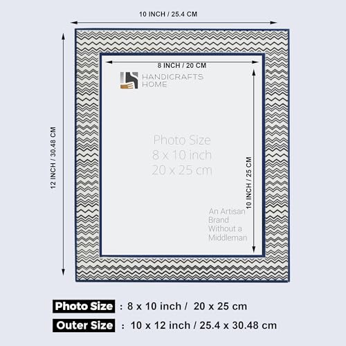 Handicrafts Home Resin Inlay Black & White Picture Frame Modern Decor, 8x10 - color: RHYTHM-WAVES, size: 8X10