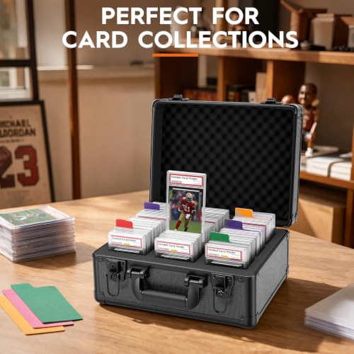 3 Row Graded Card Case Storage Box, Holds 100+ PSA Slab Case for Sport Card - size: 3 Row Holds 100+ Card Slabs
