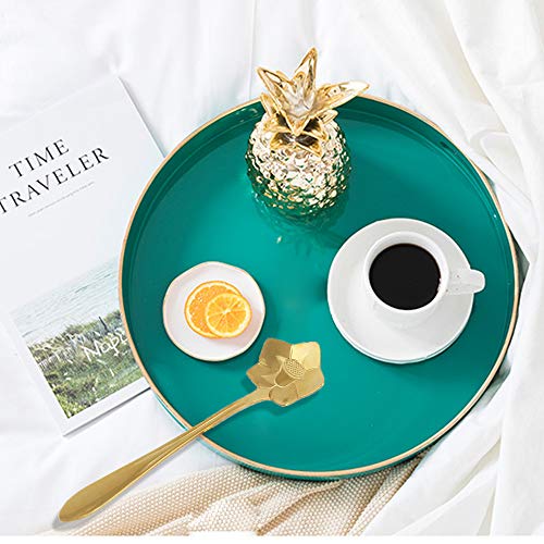 Stainless Steel Creative Flower Coffee Spoon Soup Spoons Sugar Spoons, Ice-Cream Tea Stirring Spoons 4.8 Inches Retro Dessert Demitasse Espresso Spoons Cutlery Kitchen Tableware-Set of 12 - color: Gold,Style 1