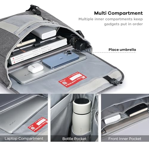 OIWAS Messenger Bags for Women 17 Inch Laptop Crossbody Bags for Men, Grey - color: Grey, size: 17 Inch