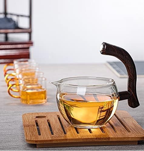 RORA Glass Teapot Set Semi Automatic Drip Rotating with Infuser Lazy Kungfu Tea pot Set (Glass) - color: Glass, size: teapot