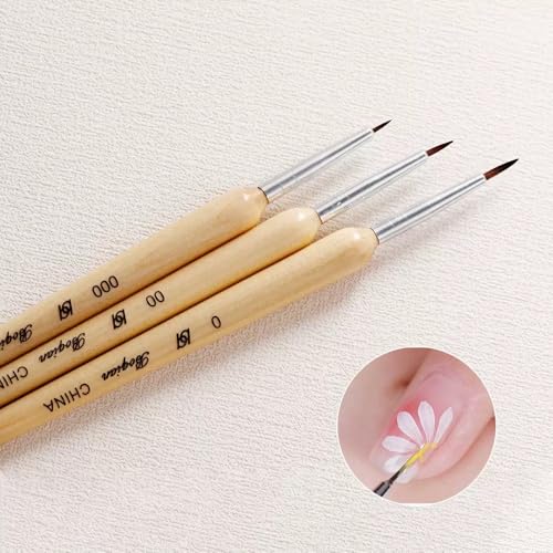 Nail Art Liner Brushes, 3 Piece Set