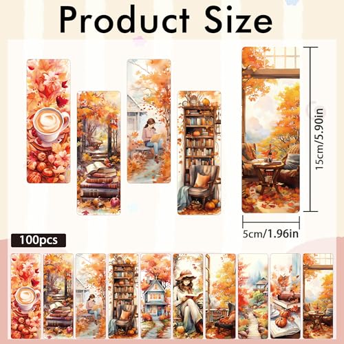 Fall Bookmarks, Autumn Aesthetic Book Marks for Book Lovers - style: Fall