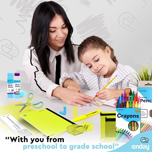 Enday Back to School Supplies for Kids, School Supply Box Grades K-5 - color: Green, size: 1 Kit