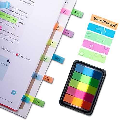 Golcellia 300 Pcs Transparent Sticky Tabs, Pop Up Page Markers for Books - color: Long Strip Base